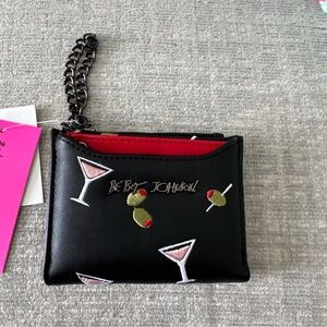 Betsey Johnson Black Wallet with Martini Embroidery 🍸